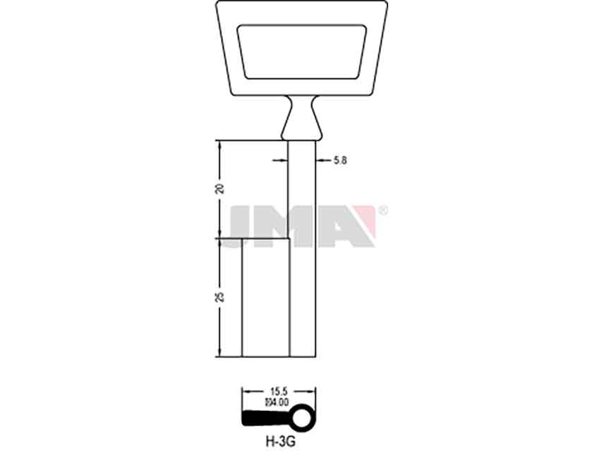 LLAVES ARMARIO H-3G(L)     LATON