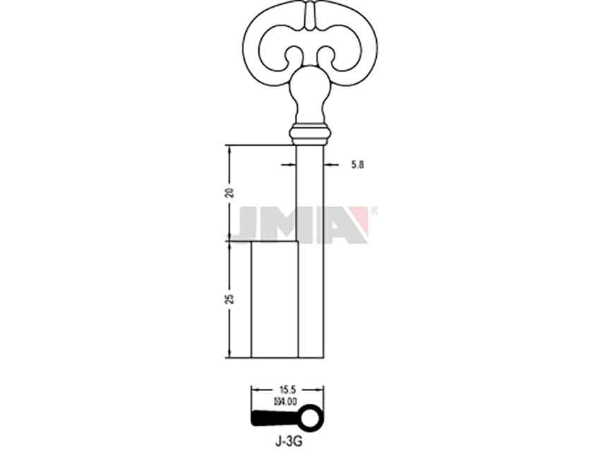 LLAVES ARMARIO J-3G(L)     LATON
