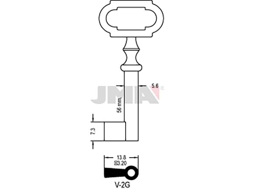 LLAVES ARMARIO V-2G(L)     LATON