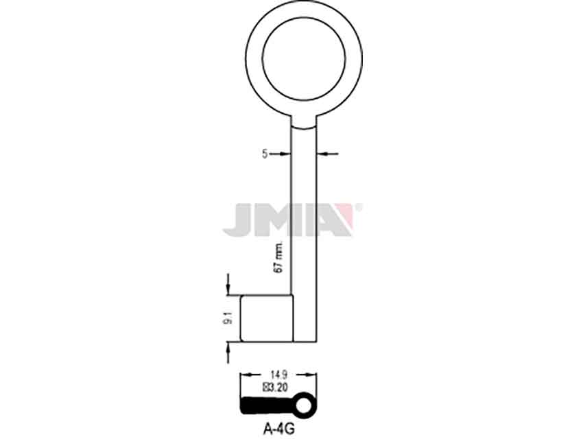 LLAVES ARMARIO A-4G(L)     LATON