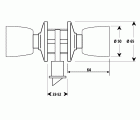 CERRADURA POMO PASO TESA 3505 70 LATONADO