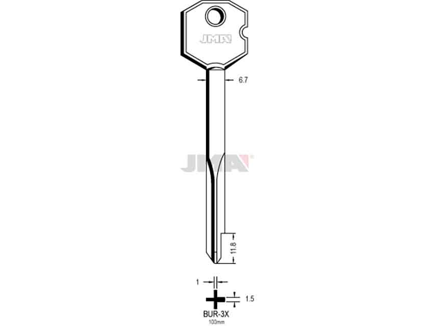 LLAVES CRUCIFORMES BUR-3X