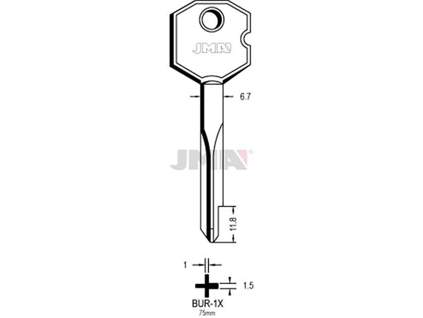 LLAVES CRUCIFORMES BUR-1X