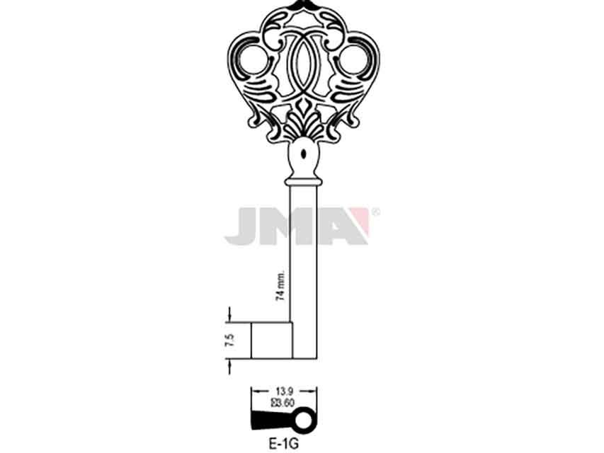 LLAVES ARMARIO E-1G(L)     LATON
