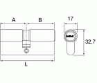 CILINDRO EZCURRA SEGURIDAD DS-15 LATÓN R 15mm 30x30