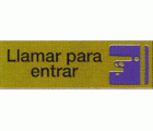 PLACA SEÑALIZACION LATONADA 180x60mm LLAMAR ENTRAR
