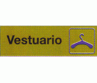 PLACA SEÑALIZACION LATONADA 180x60mm VESTUARIO