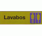 PLACA SEÑALIZACION LATONADA 180x60mm LAVABOS
