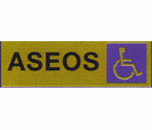 PLACA SEÑALIZACION LATONADA 180x60mm ASEOS MINUSVALIDOS