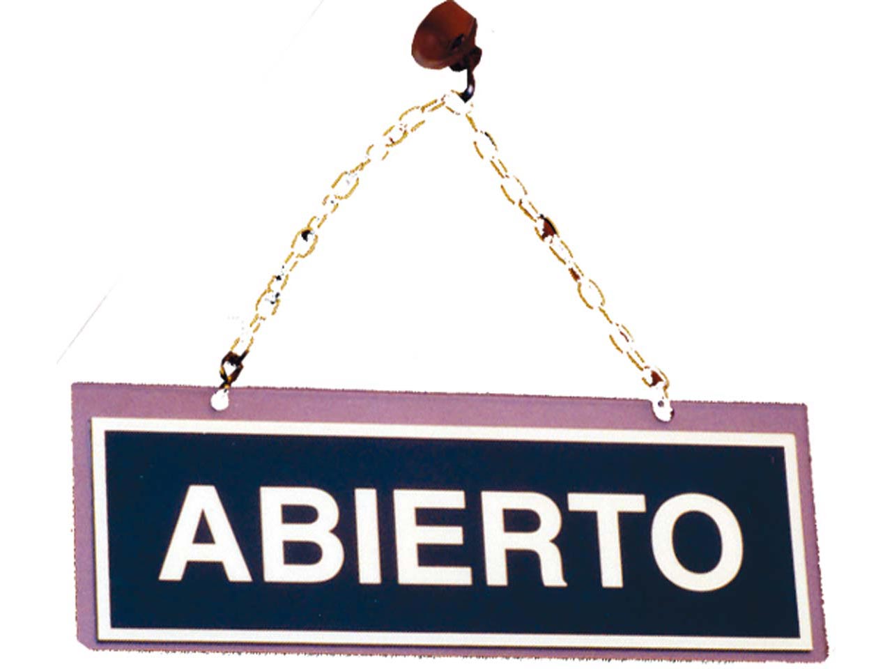 PLACA SEÑALIZACION LATONADA ABIERTO - CERRADO 18x6cm