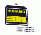 CARTEL PLASTICO HORARIO CON VENTOSA 215x195mm