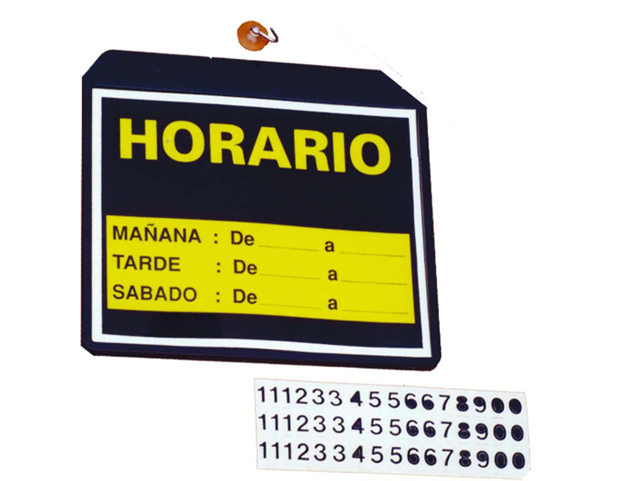 CARTEL PLASTICO HORARIO CON VENTOSA 215x195mm
