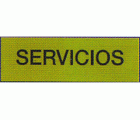 PLACA SEÑALIZACION LATONADA 180x60mm SERVICIOS