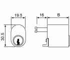 CILINDRO CVL LATON MEDIO SERIE 5964T 10x25 IZQUIERDA