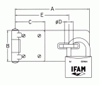 PORTACANDADOS IFAM ACERO CINCADO 73x29mm
