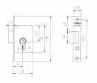 CERRADURA EMBUTIR MADERA CON CILINDRO MCM 1512 35mm