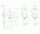 CERRADURA EMBUTIR MADERA MCM 1710X LATONADO 50mm FRENTE RECTO
