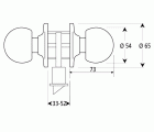 CERRADURA POMO ENTRADA TESA 3902 70 LATONADO
