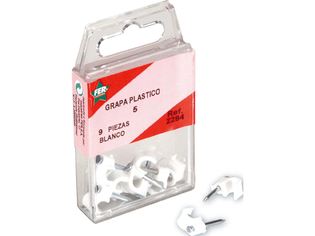 ESTUCHE GRAPA PLÁSTICO REDONDA BLANCA