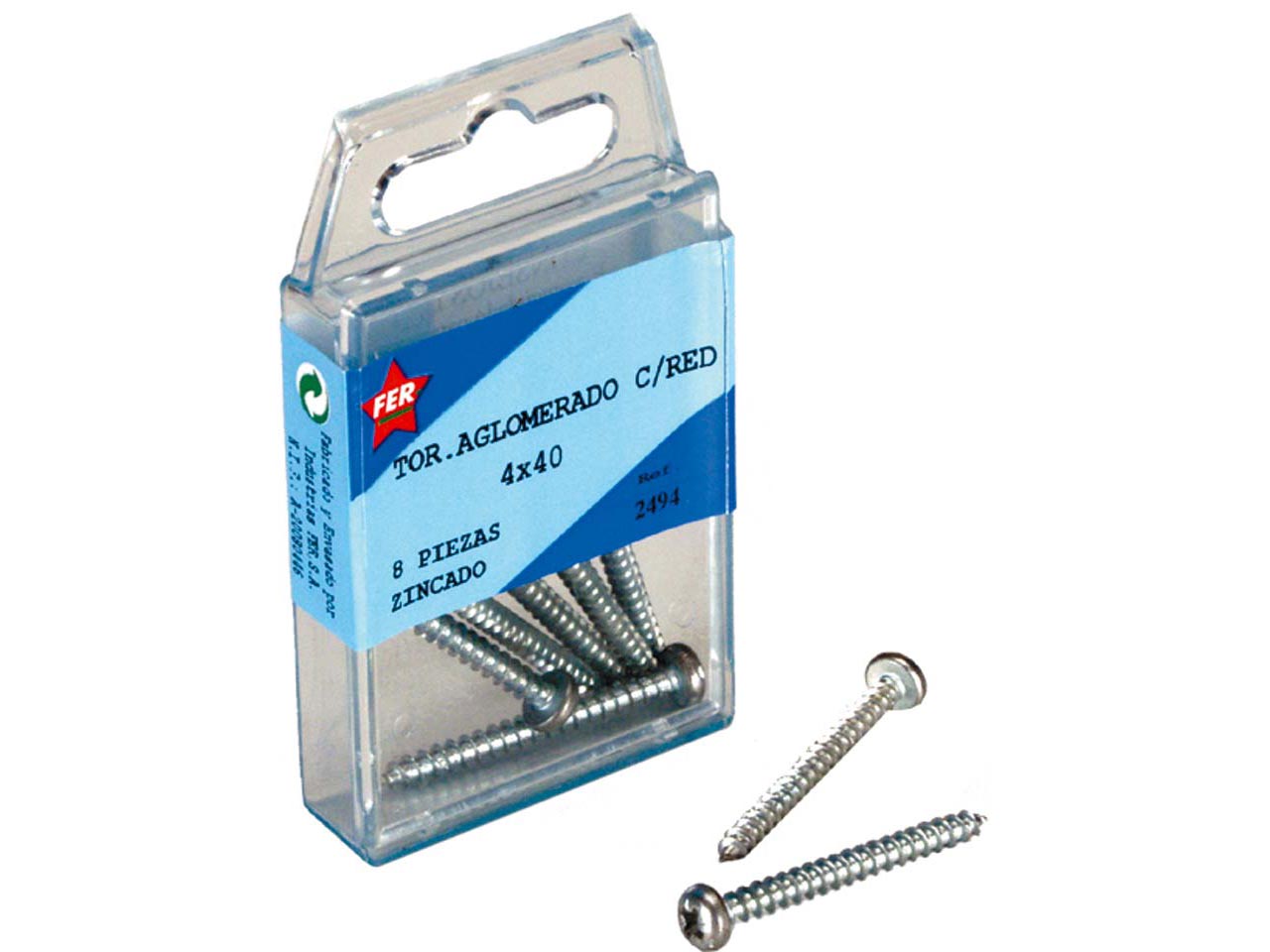 ESTUCHE TORNILLO AGLOMERADO CABEZA REDONDA ACERO CINCADO POZIDRIV