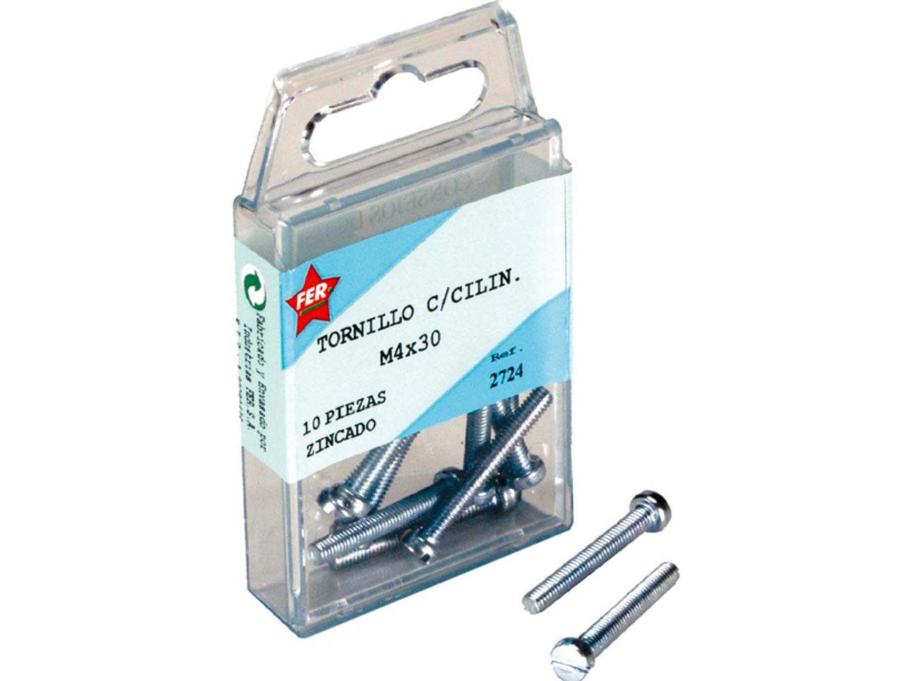 ESTUCHE TORNILLO CABEZA CILÍNDRICA ACERO CINCADO RANURA