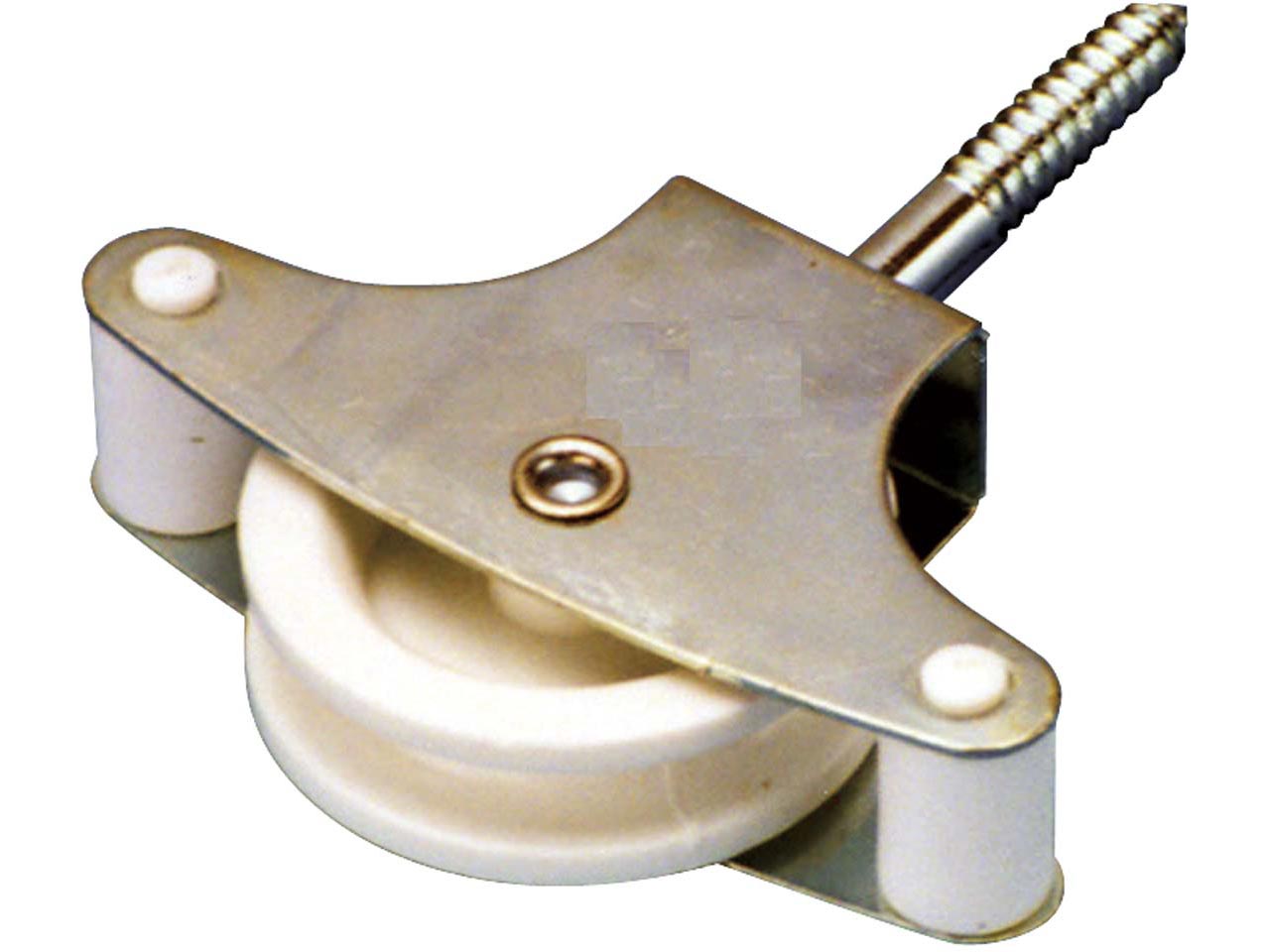 POLEA TENDEDERO PLÁSTICO CON TIRAFONDO