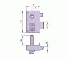 CERRADURA SEGURIDAD SOBREPONER AZBE - YALE MODELO 56B DERECHA NIQUELADO 60mm