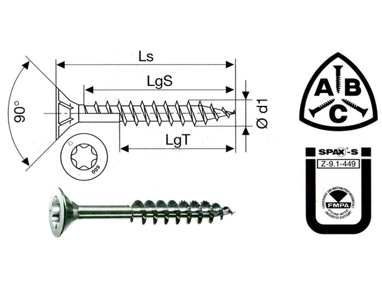 TIRAFONDO CONSTRUCCIÓN MADERA CABEZA PLANA SPAX TORX