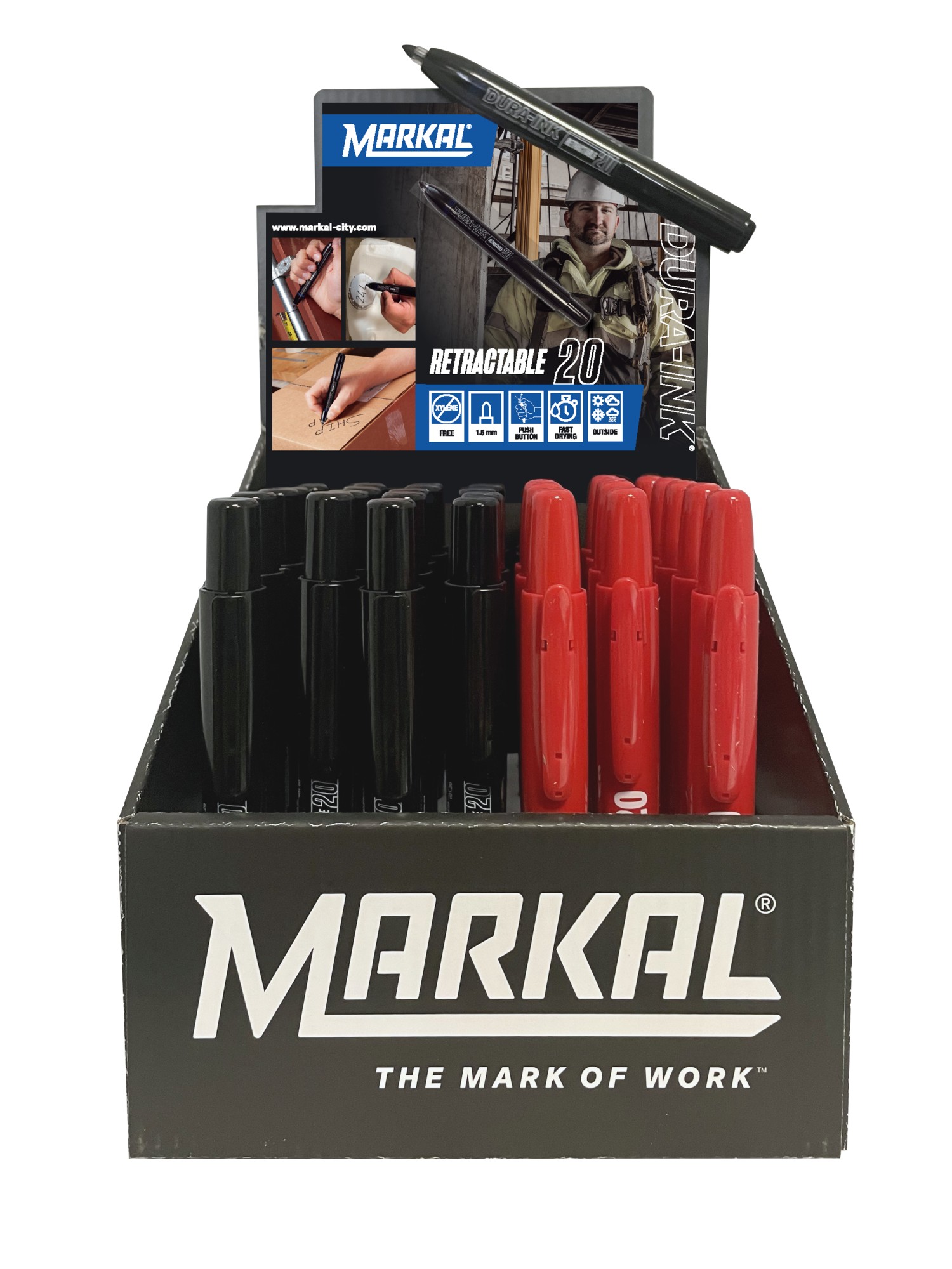 DURA-INK RETRACTABLE 20 EXPOSITOR 32 MARCADORES