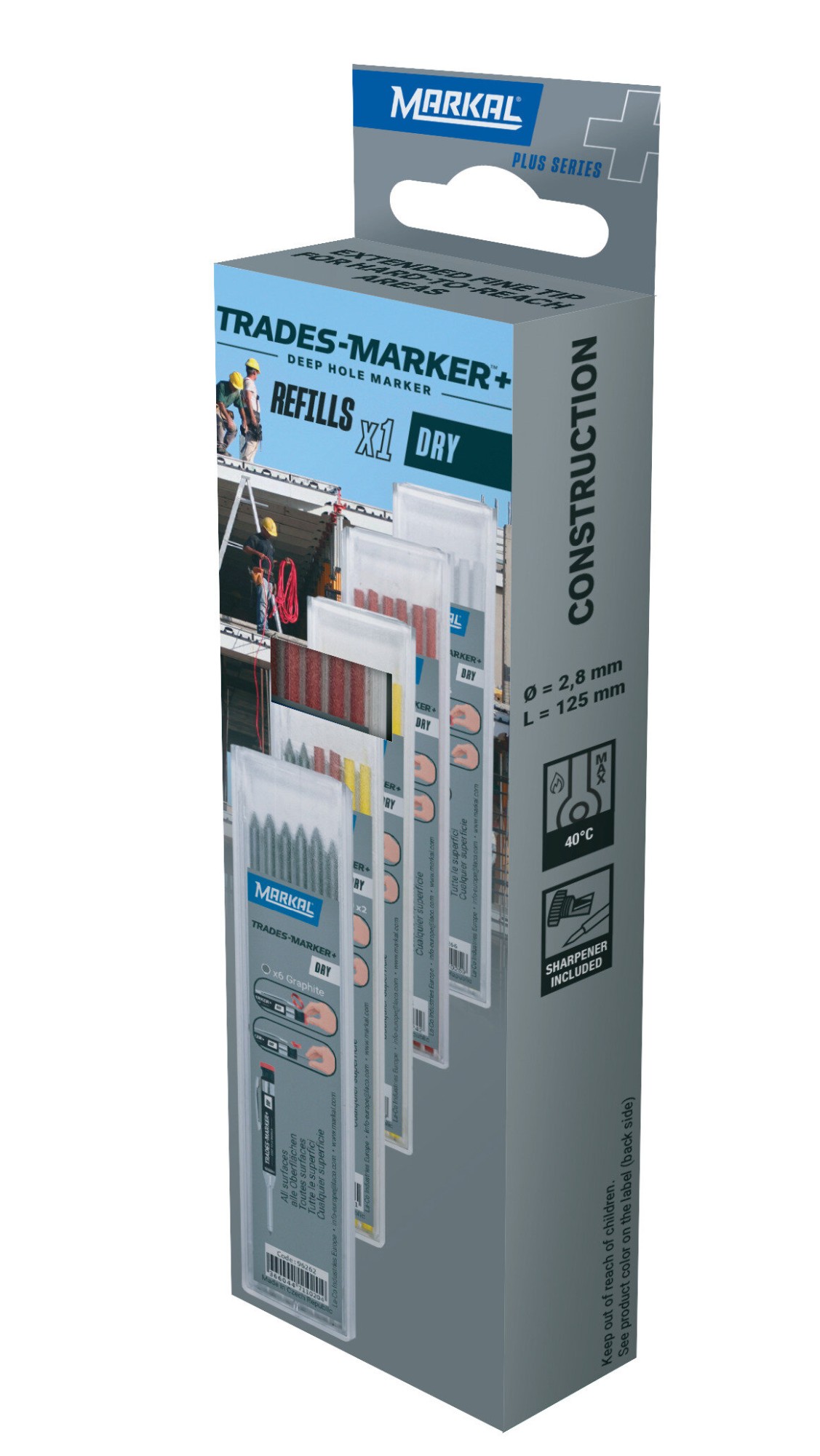 TRADES-MARKER+ DRY RETAIL PACK (6 ROJO)