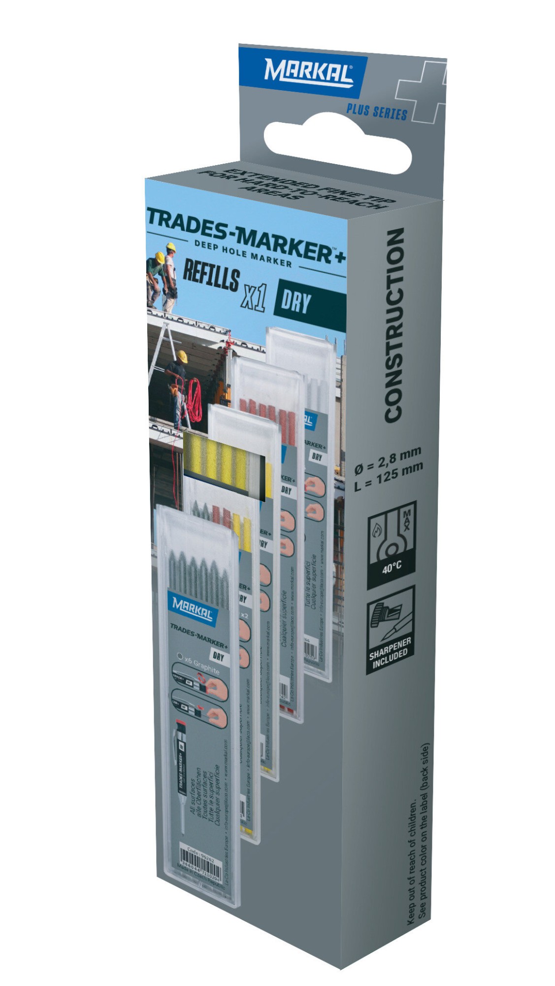 TRADES-MARKER+ DRY RETAIL PACK (6 AMARILLO