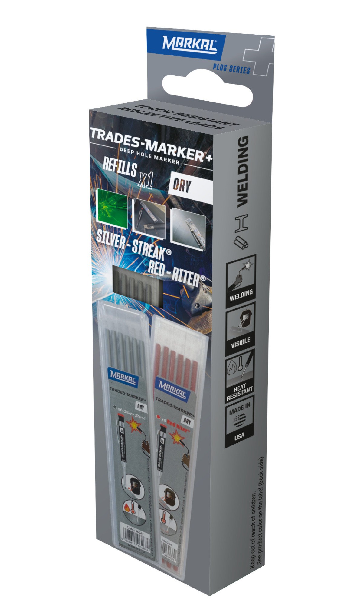 TRADES-MARKER+ DRY RETAIL PACK (6 PLATA SOLDADURA)