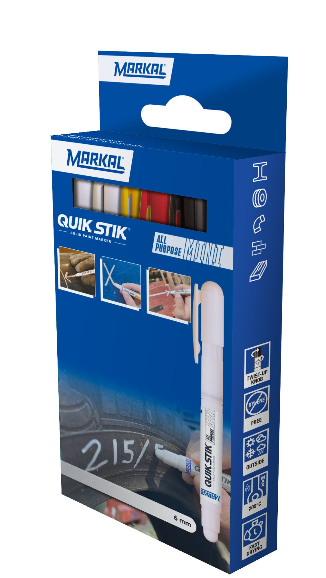 QUIK STIK MINI MARKER RETAIL PACK (2 BLANCO 1 AMARILLO 1 ROJO 1 NEGRO)
