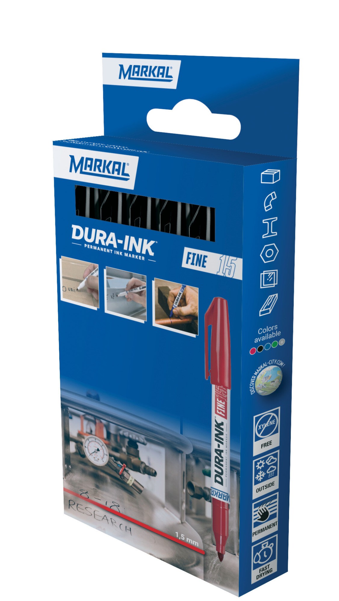 DURA-INK FINE 15 RETAIL PACK (5 NEGRO)