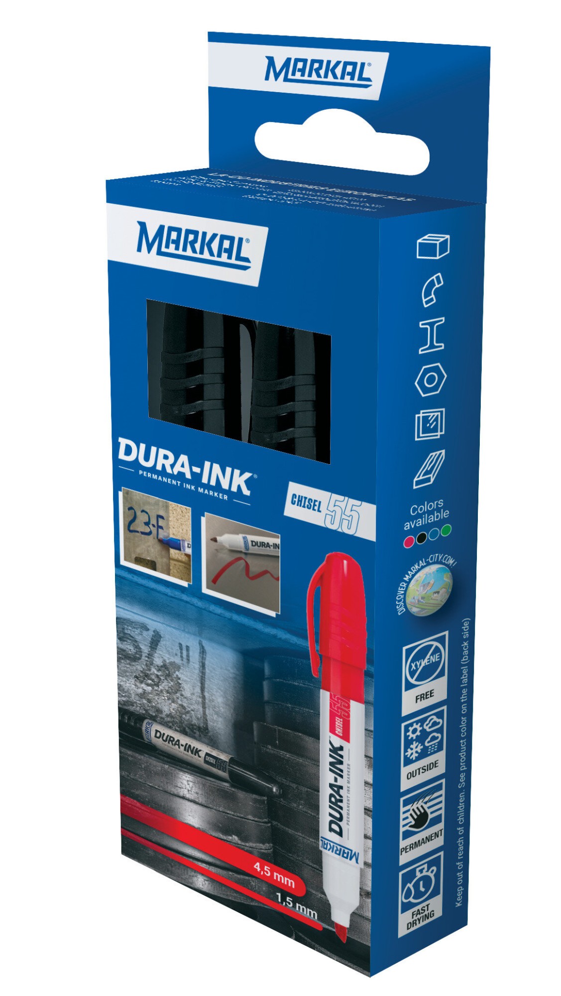 DURA-INK CHISEL 55 RETAIL PACK (2 NEGRO)