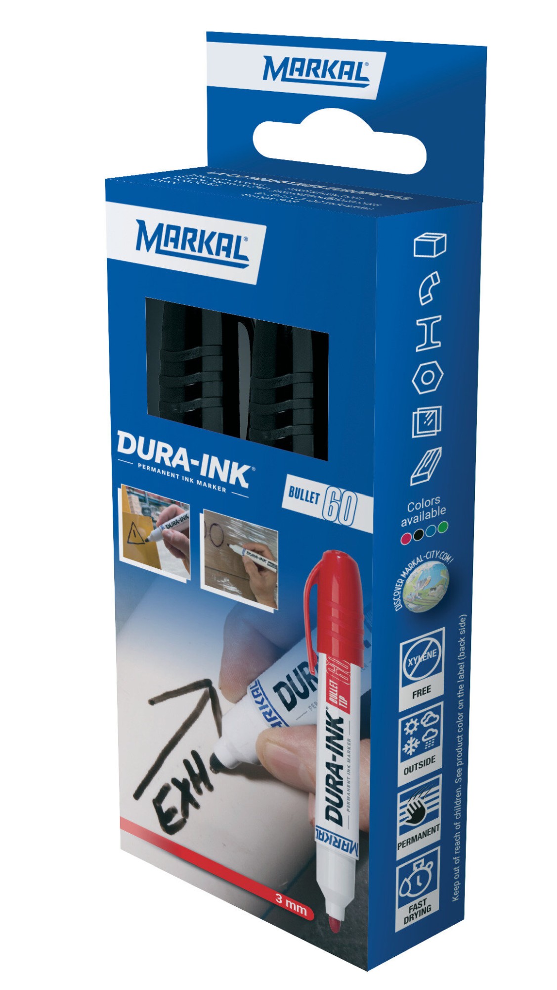 DURA-INK BULLET RETAIL PACK (2 NEGRO)