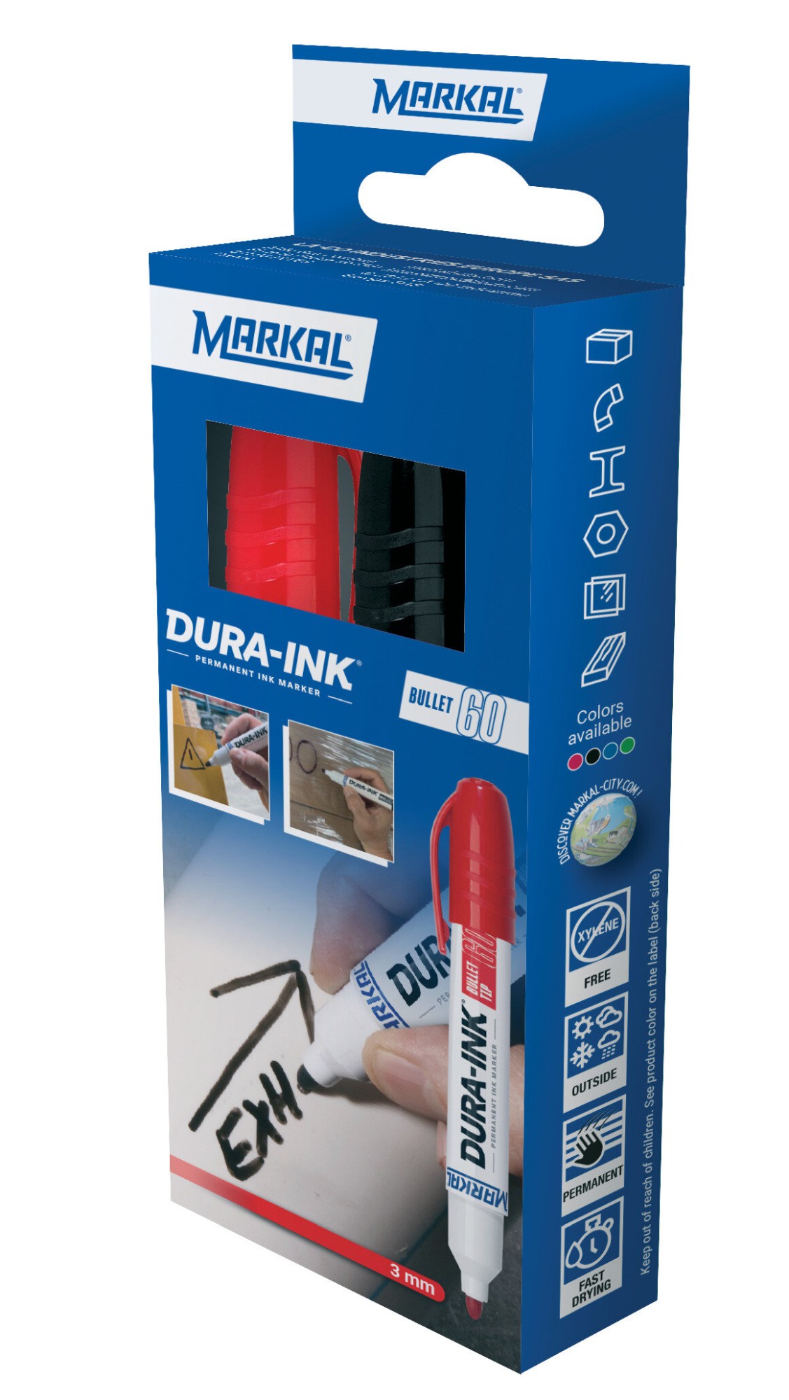 DURA-INK BULLET RETAIL PACK (1 NEGRO 1 ROJO)