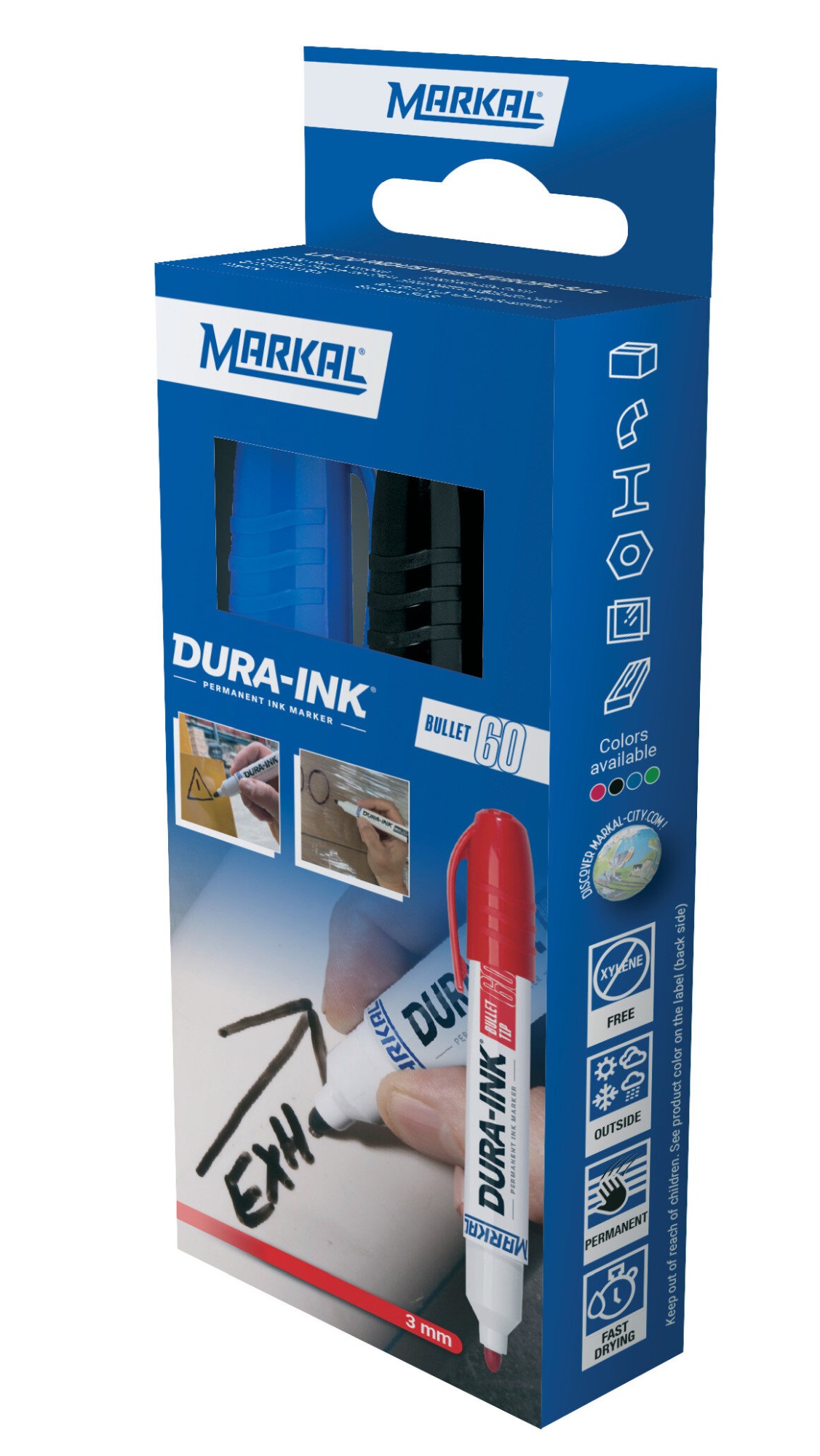 DURA-INK BULLET RETAIL PACK (1 NEGRO 1 AZUL)