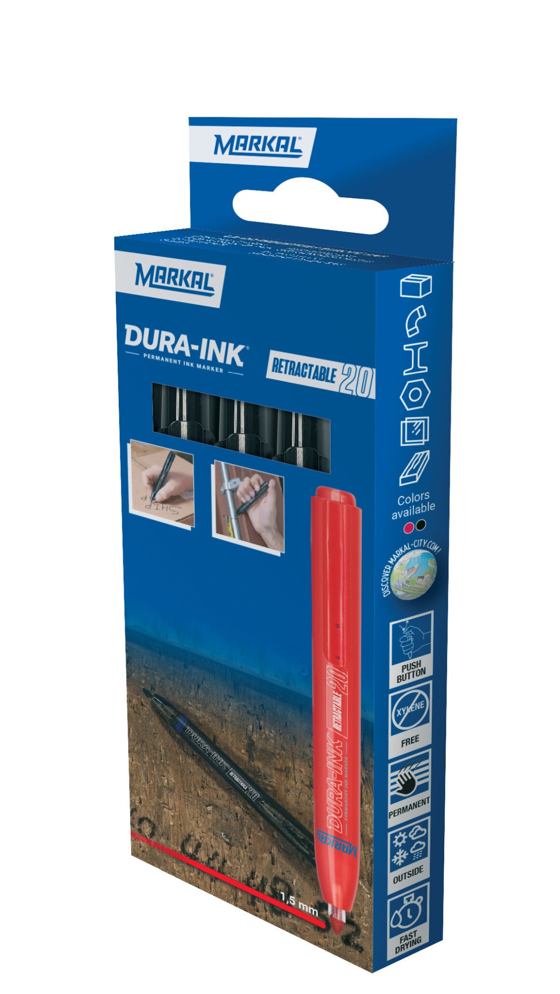 DURA-INK RETRACTABLE 20 RETAIL PACK (3 NEGRO)