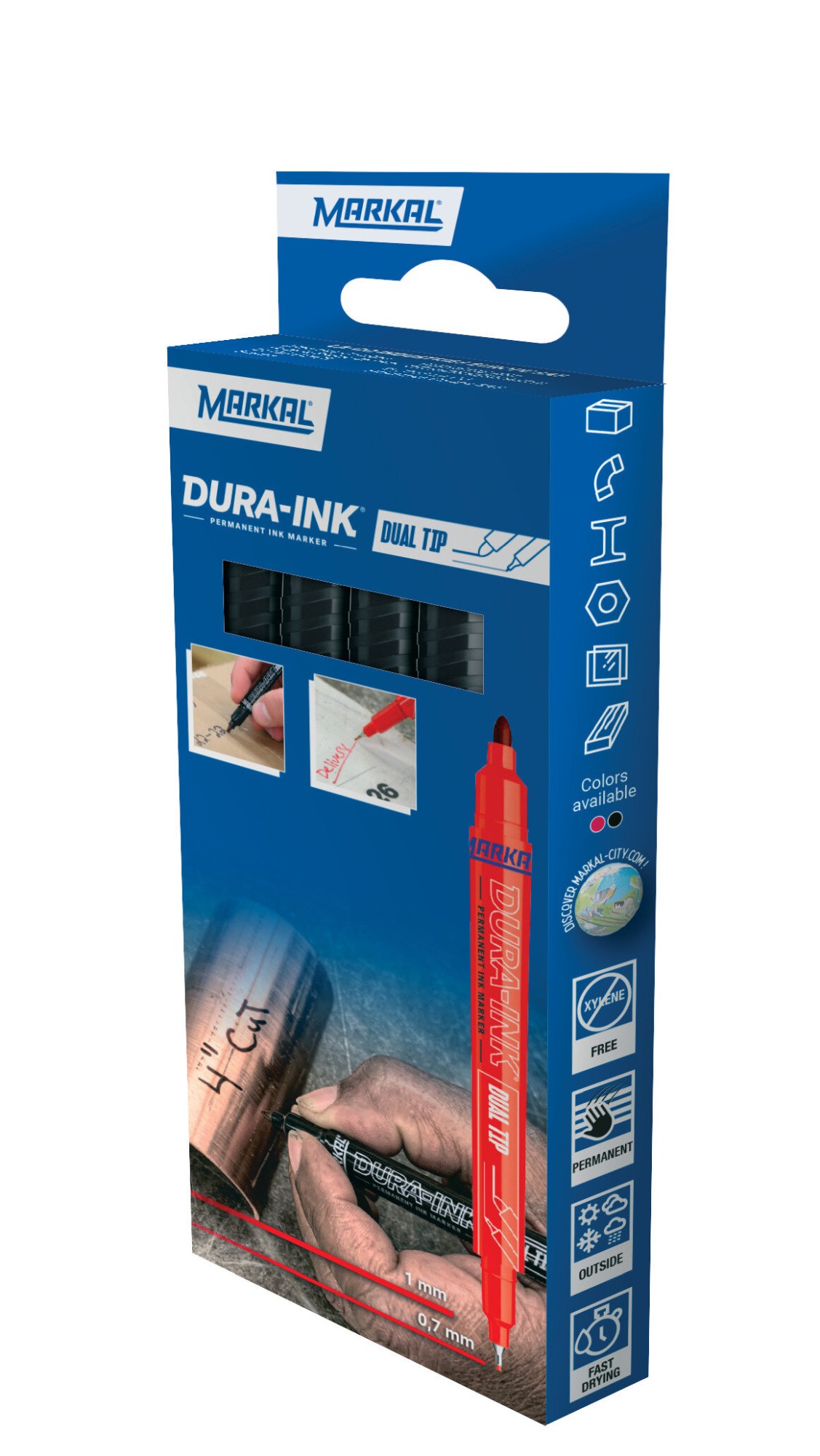 DURA-INK DUAL TIP RETAIL PACK (4 NEGRO)