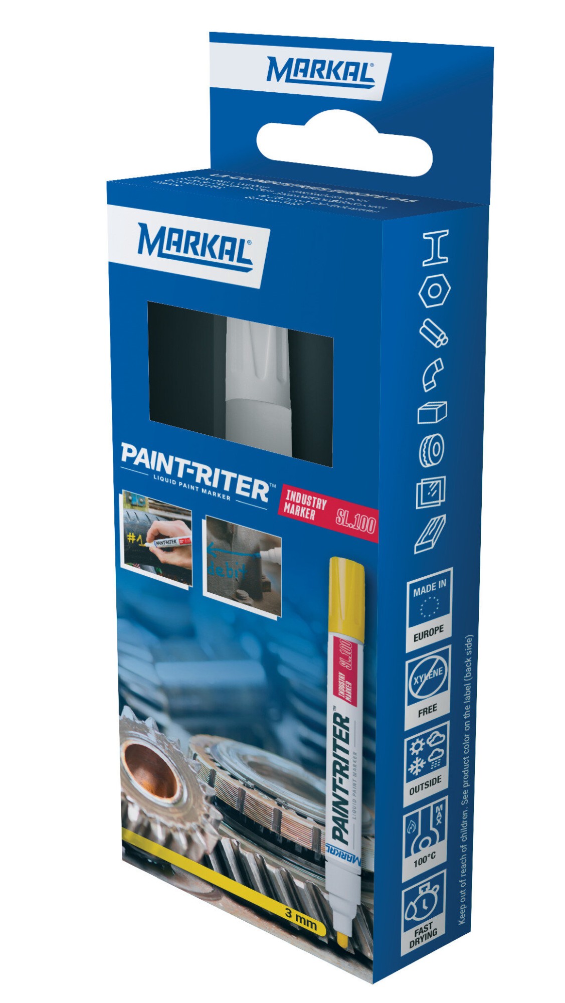 PAINT-RITER INDUSTRY MARKER SL100 RETAIL PACK (1 BLANCO)