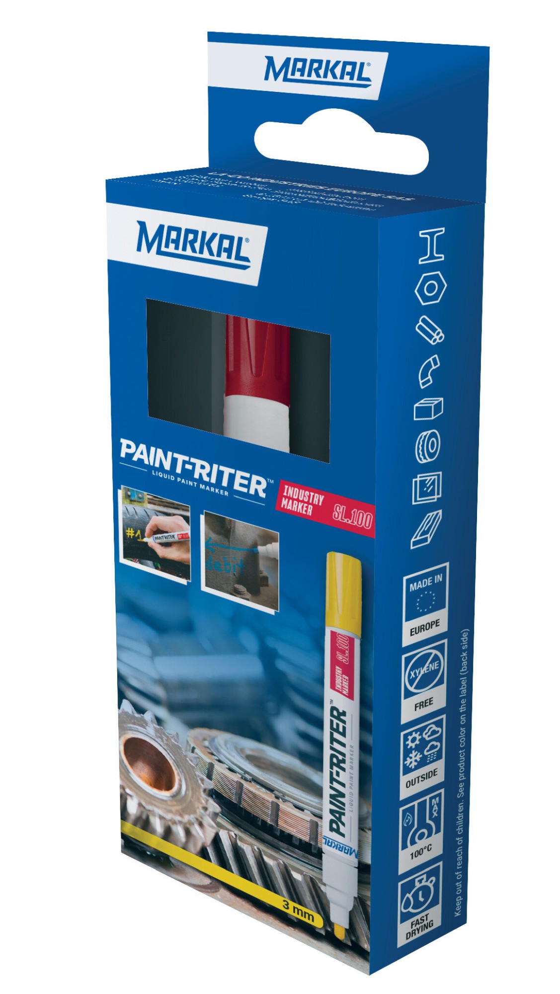 PAINT-RITER INDUSTRY MARKER SL100 RETAIL PACK (1 ROJO)