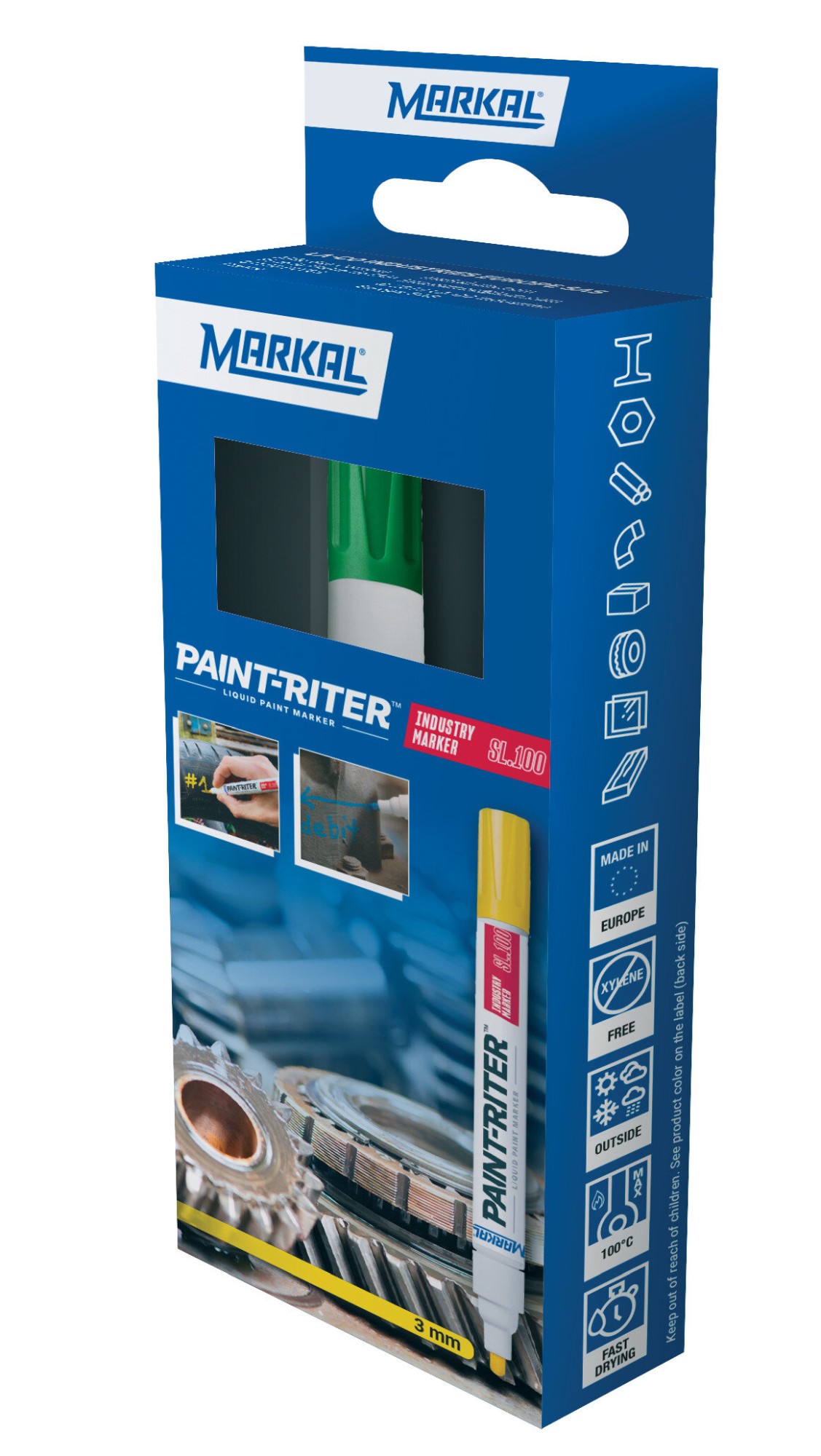 PAINT-RITER INDUSTRY MARKER SL100 RETAIL PACK (1 VERDE)