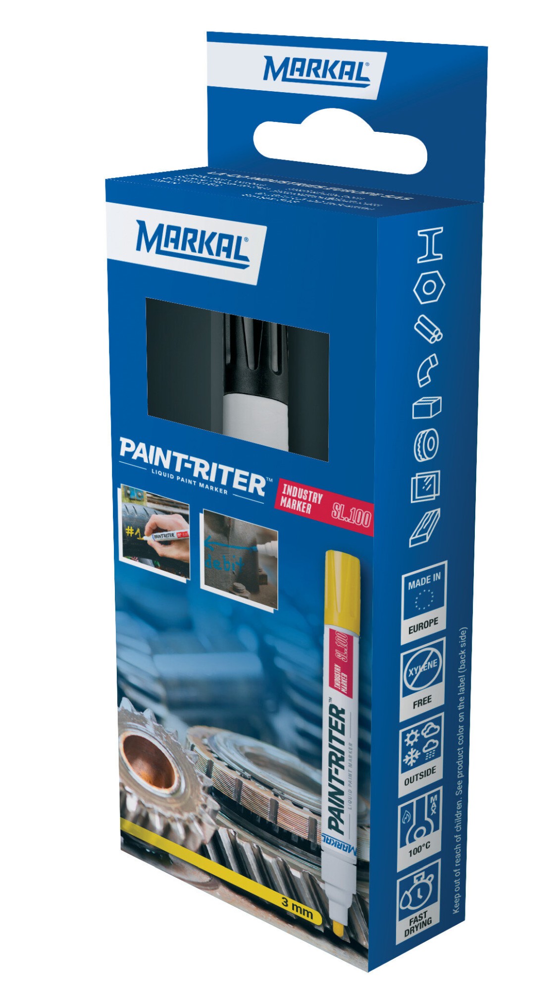 PAINT-RITER INDUSTRY MARKER SL100 RETAIL PACK (1 NEGRO)