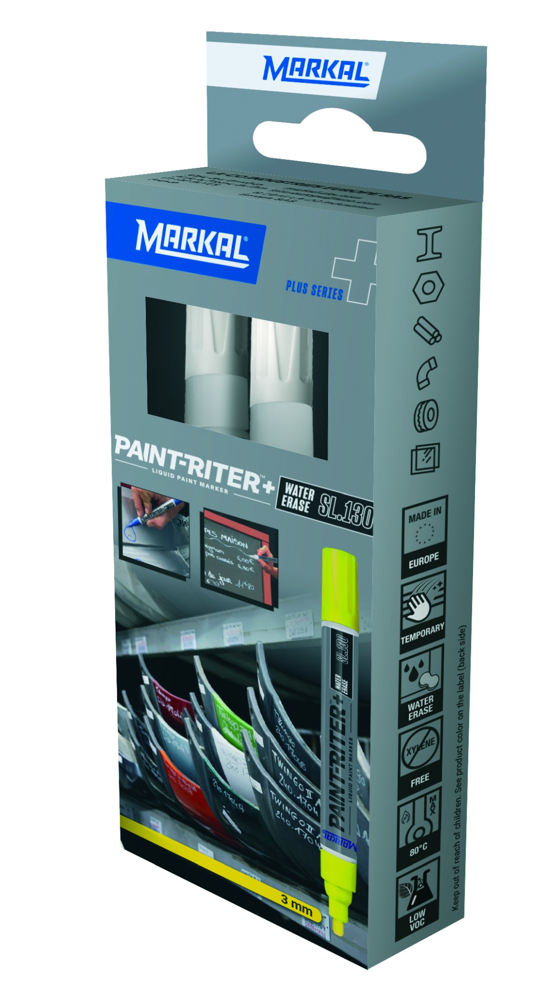 PAINT-RITER+ WATER ERASE SL130 RETAIL PACK (2 BLANCO)