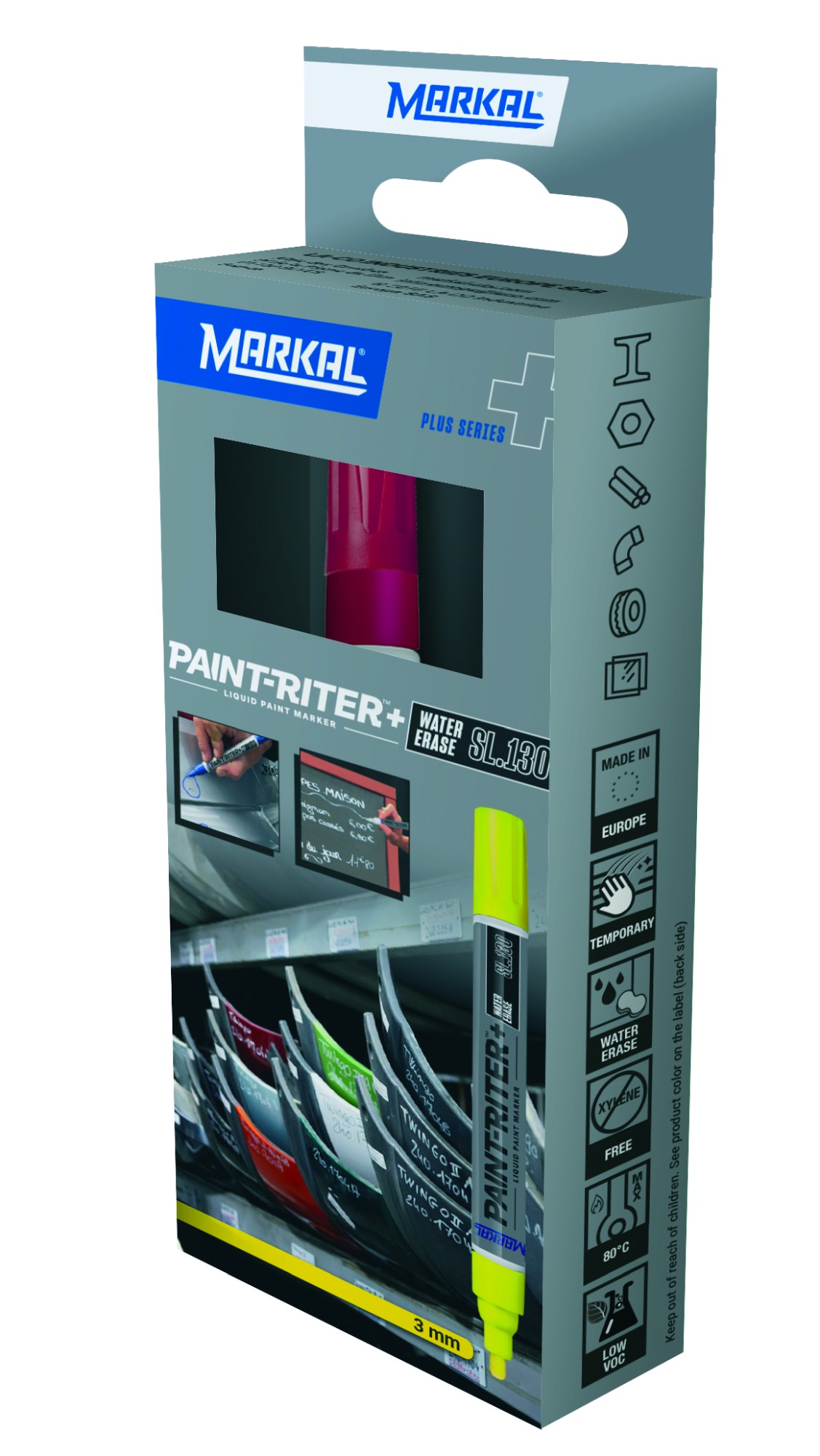 PAINT-RITER+ WATER ERASE SL130 RETAIL PACK (1 ROJO)