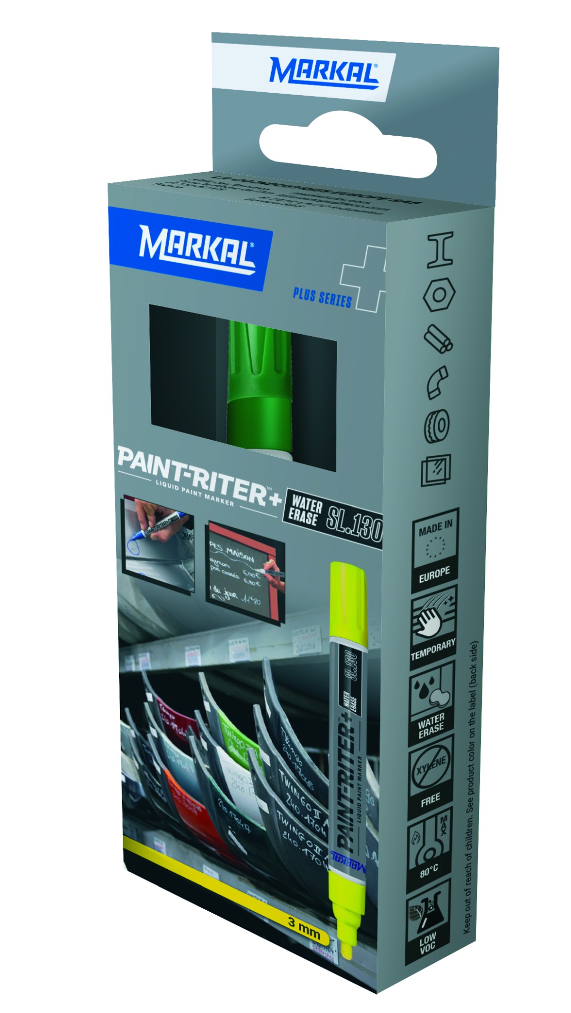 PAINT-RITER+ WATER ERASE SL130 RETAIL PACK (1 VERDE)