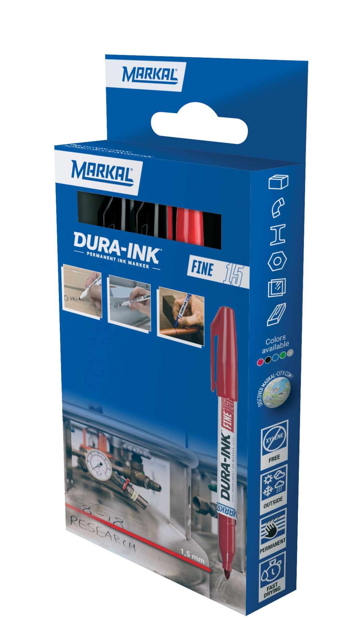 DURA-INK FINE 15 RETAIL PACK (2 NEGRO 1 ROJO)