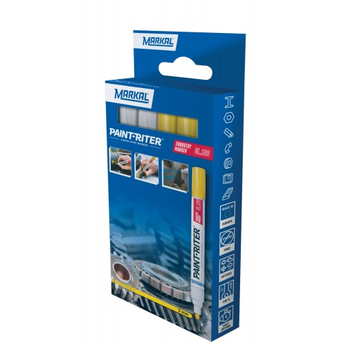 PAINT-RITER INDUSTRY MARKER SL100 RETAIL PACK (2 BLANCO 2 AMARILLO)