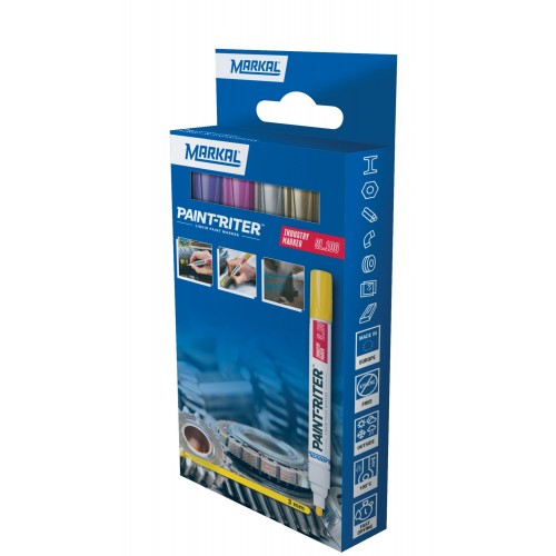 PAINT-RITER INDUSTRY MARKER SL100 RETAIL PACK (1 PURPURA 1 ROSA 1 ORO 1 PLATA)